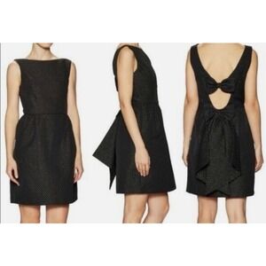 ERIN Fetherston Women's Winnie Blk Gold, pockets, Back Fit Flare Dress, Size‎ 10